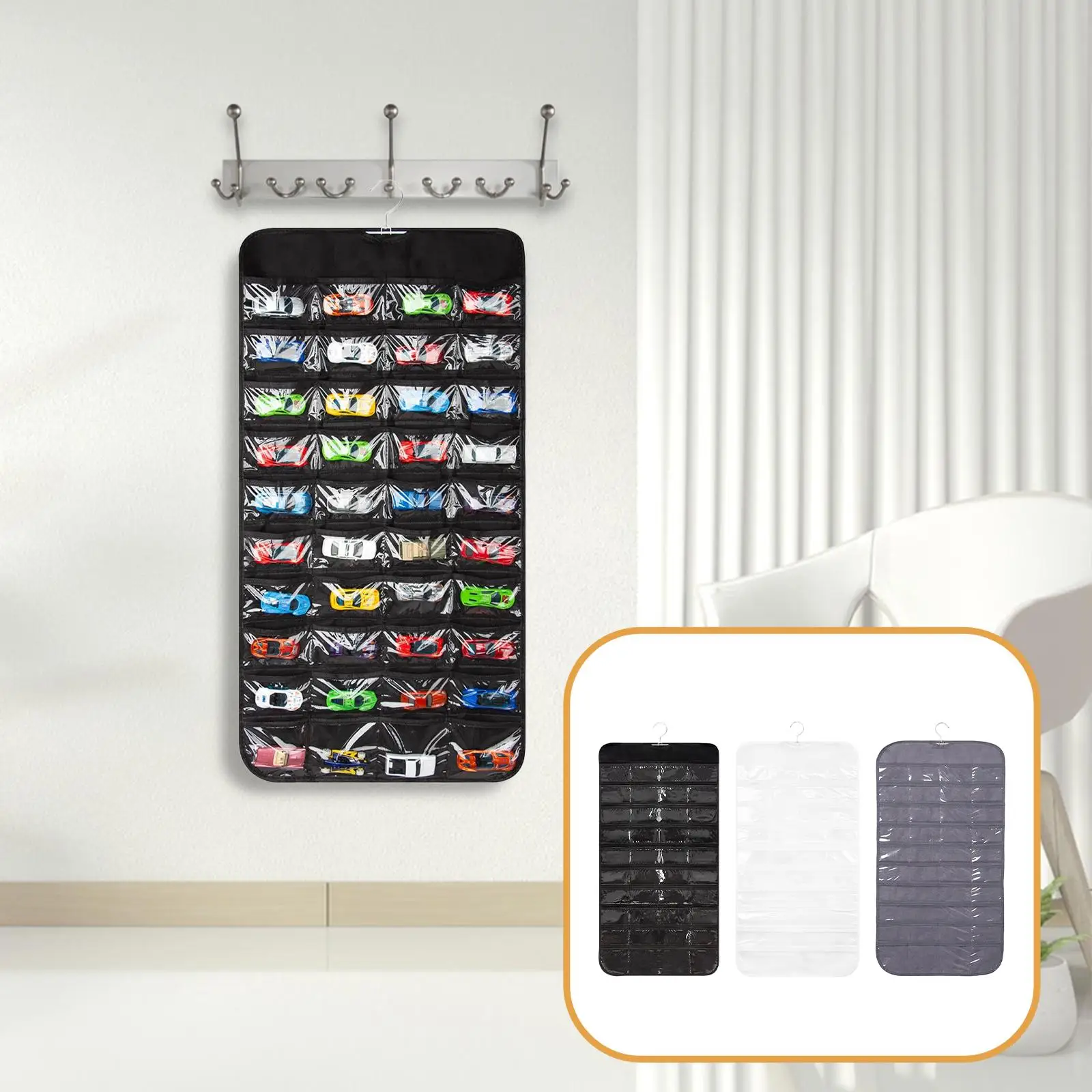 Organizador colgante para coche de juguete con soporte de broches - imagen 5