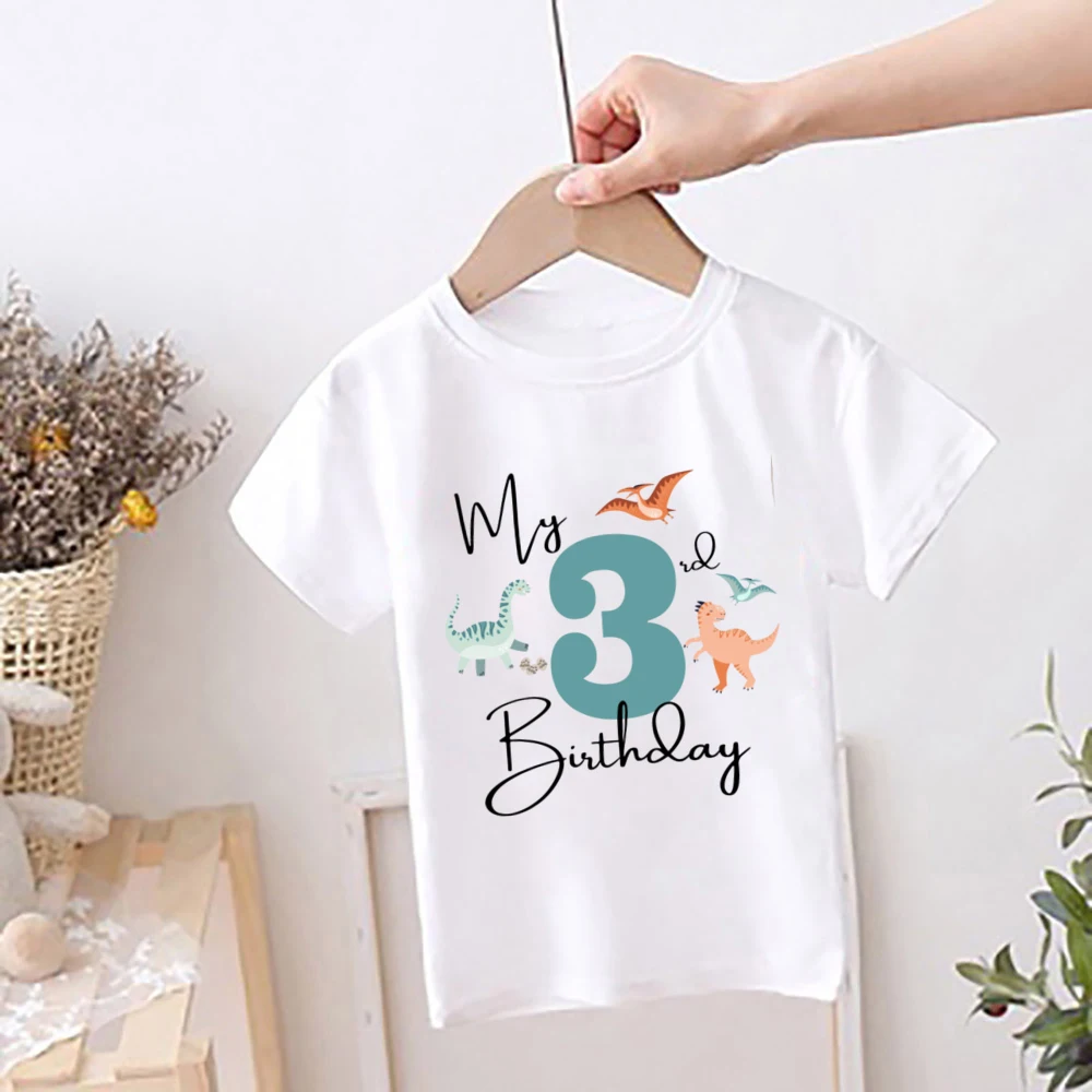 Camiseta de dinosaurios infantil para cumpleaños de verano - imagen 5