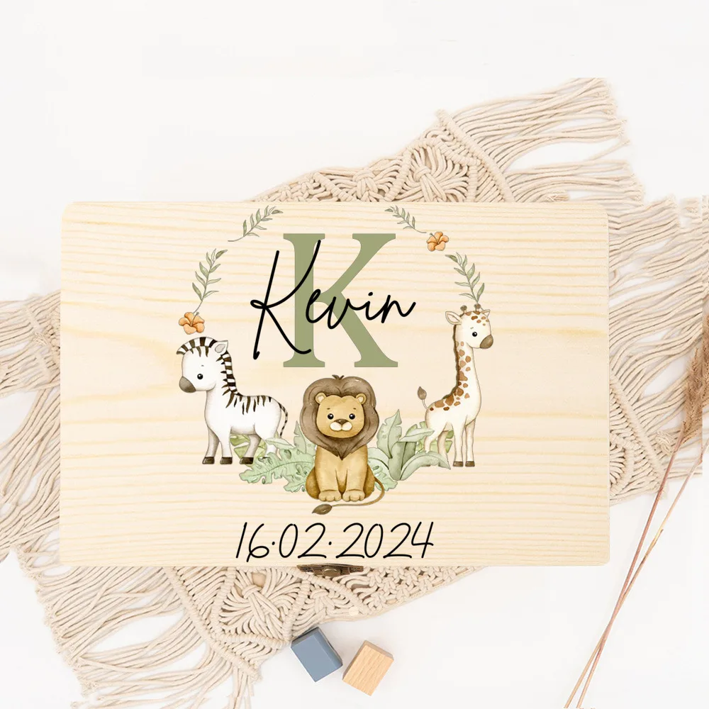 Caja recuerdos bebé personalizada con nombre grabado - imagen 4