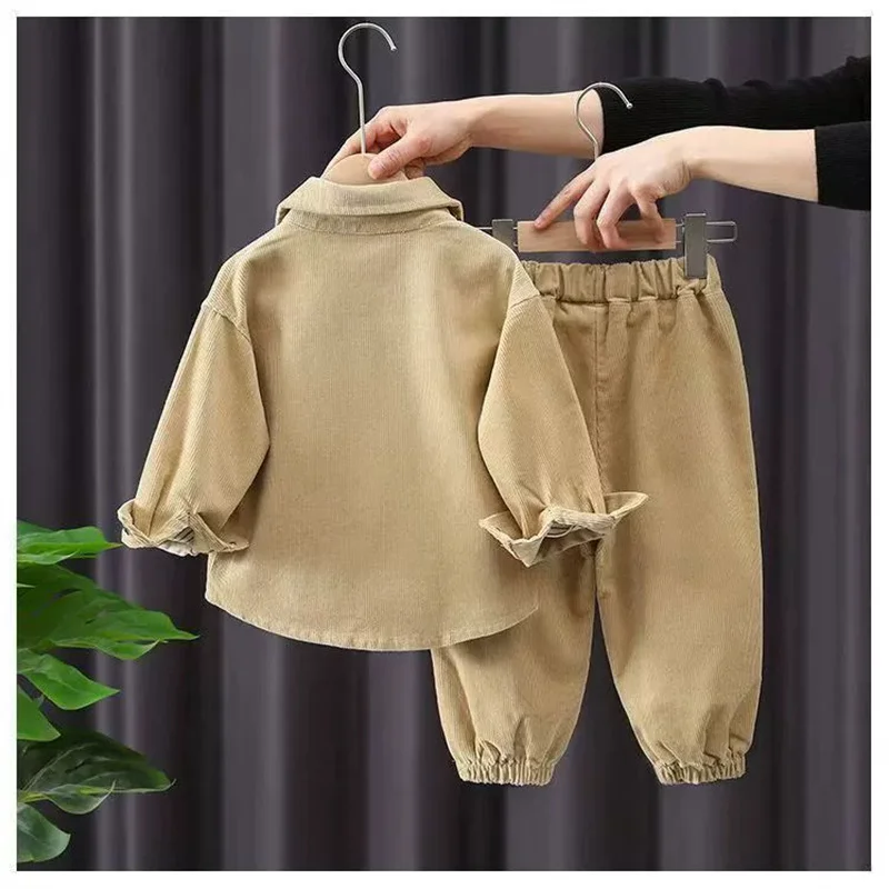 Conjunto de otoño para niño con letras – Manga larga y pantalón - imagen 3