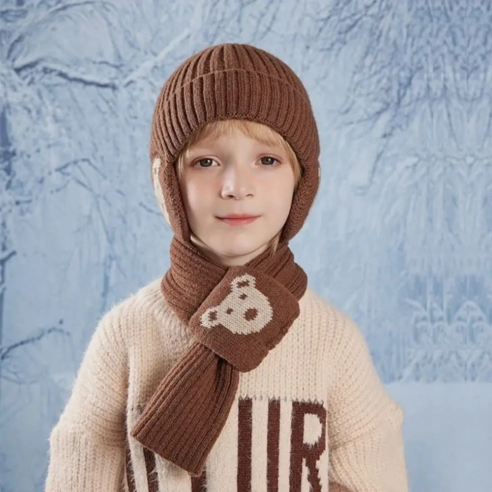 Gorro de invierno con forro polar y bufanda para niños - imagen 4