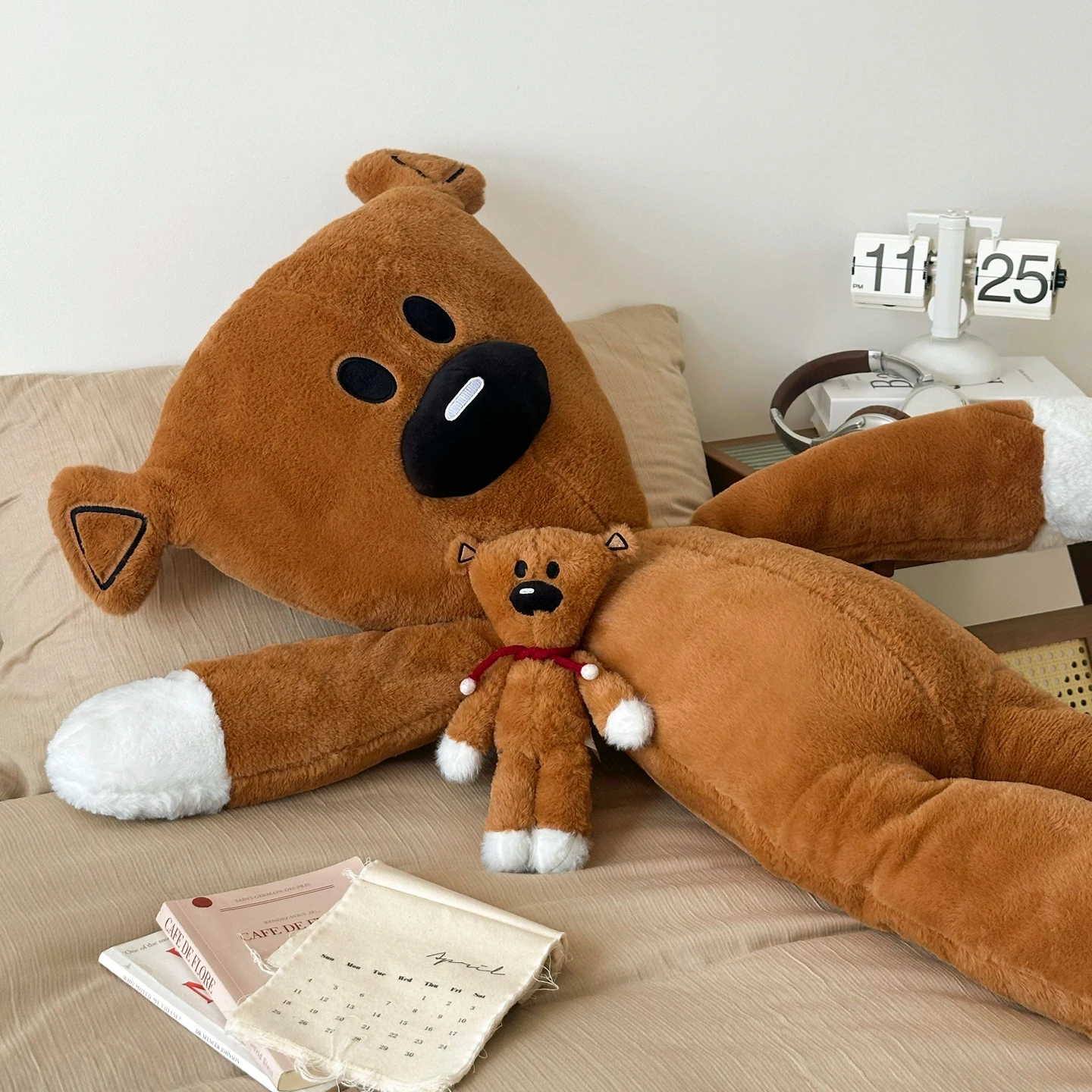 Mr. Bean oso de peluche gigante marrón, almohada de abrazo suave - imagen 3