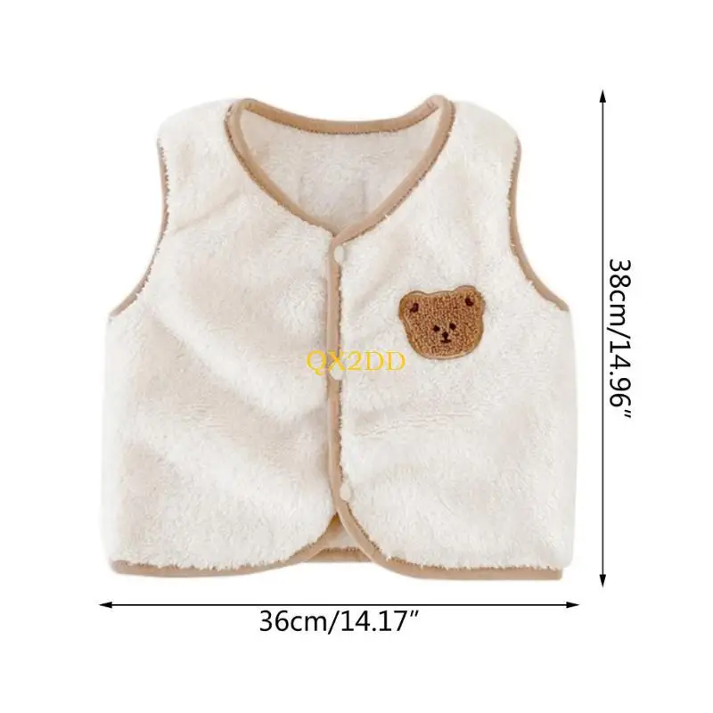 QX2D Chaleco de felpa infantil cálido para otoño e invierno unisex - imagen 4