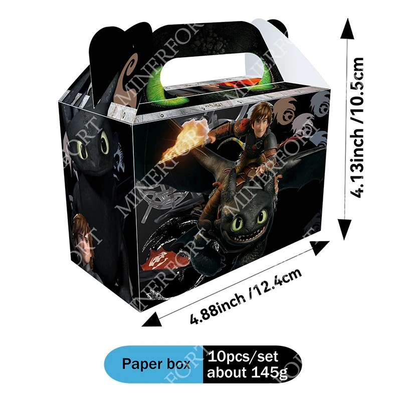 Cajas de papel temáticas de Cómo entrenar a tu dragón