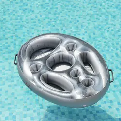 Bandeja de hielo inflable para bebidas festivas con portavasos