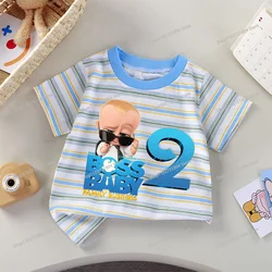 Baby Boss Camiseta infantil de cumpleaños con dibujo a rayas