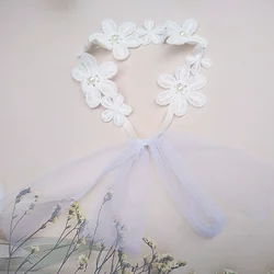 Diadema para bebé con encaje y flores, estilo coreano