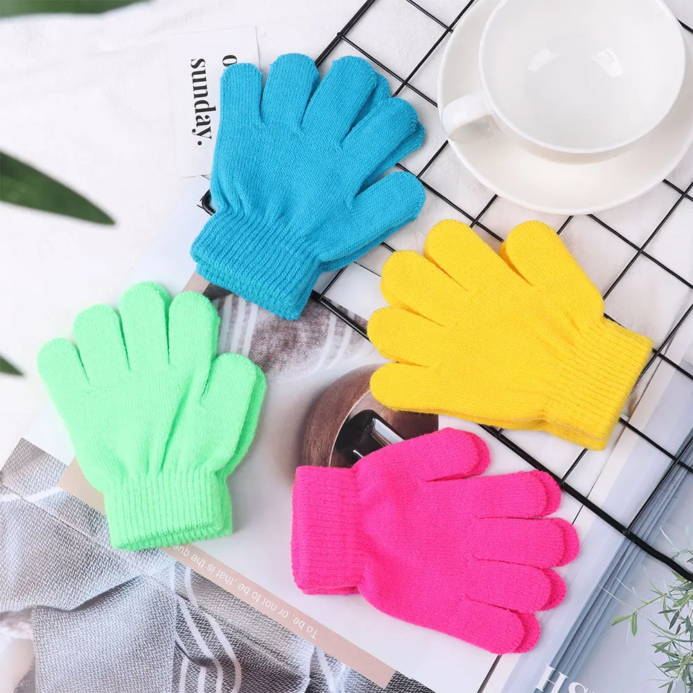Guantes de punto elásticos para niños - Caramelo, otoño e invierno - imagen 2