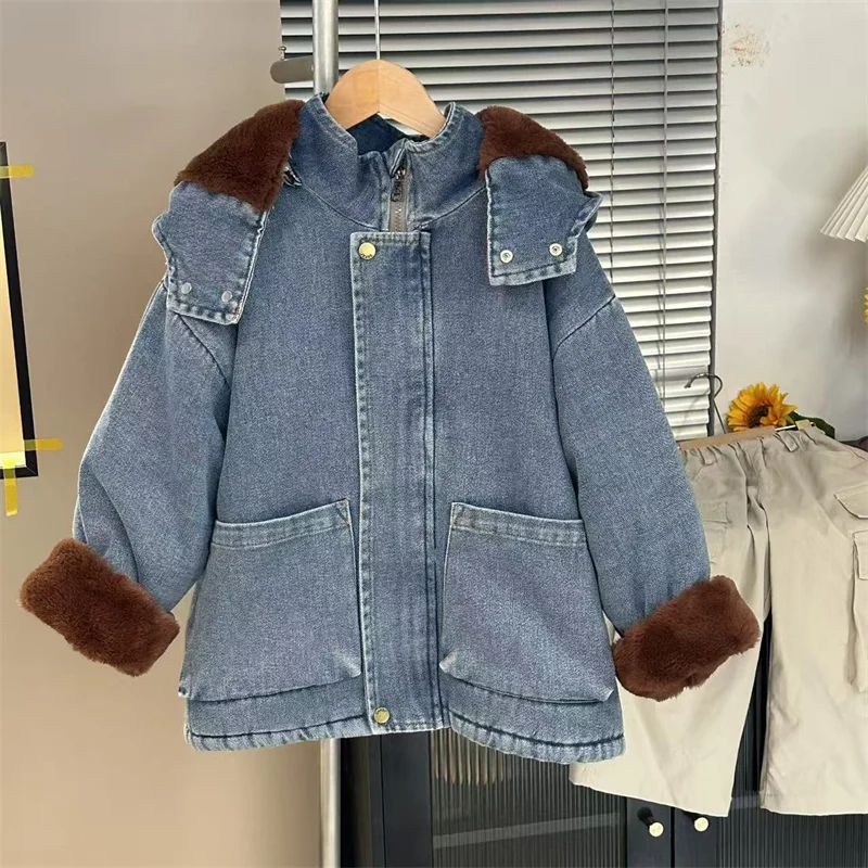 Chaqueta vaquera acolchada de invierno para niños - imagen 3