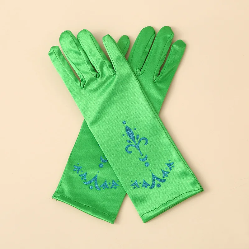 Guantes de satén para disfraz de princesa de las nieves – Talla única - imagen 2