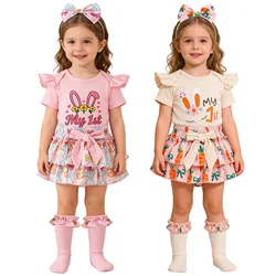 Conjunto de Pascua para bebé niña: pelele estampado con diadema