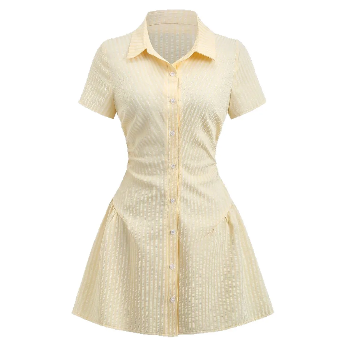 Vestido de verano para niña con mangas abullonadas y falda plisada