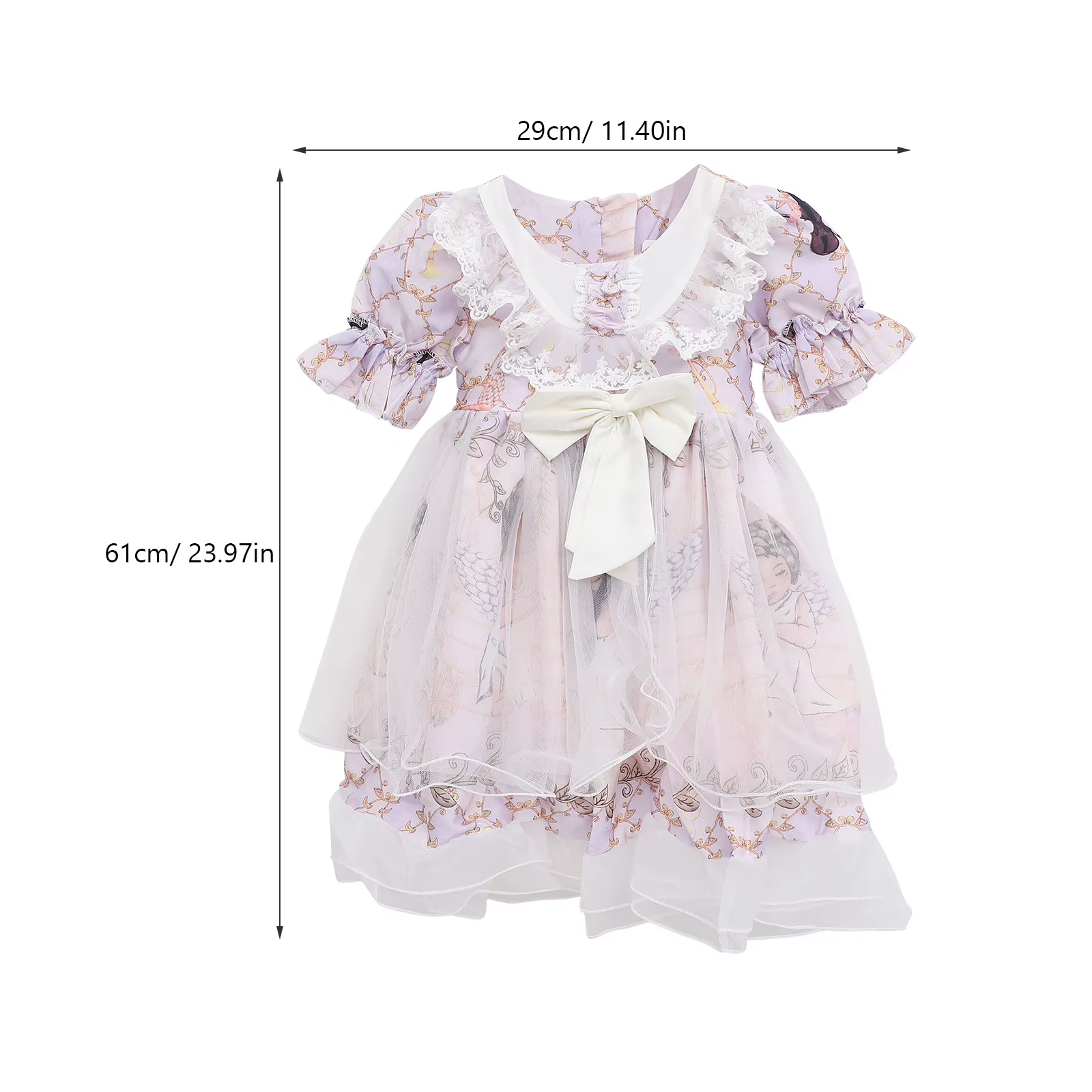 Vestido Lolita de verano con manga corta y encaje para niña - imagen 4