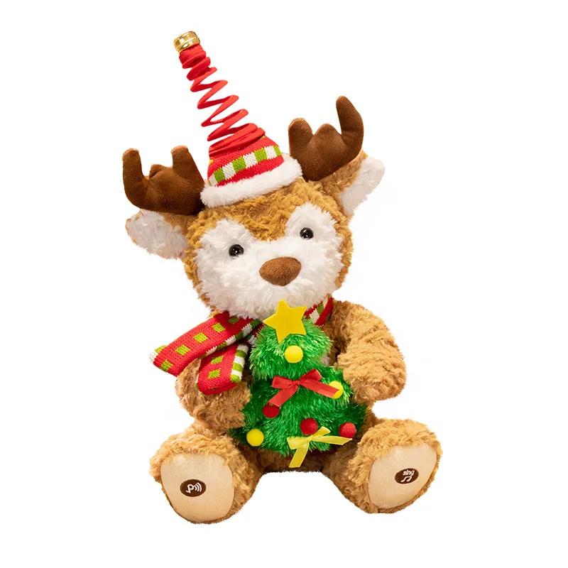 Reno de peluche parlante eléctrico que canta y baila de Navidad - imagen 3