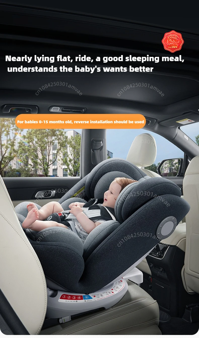 Asiento infantil con giro 360 y respaldo ajustable
