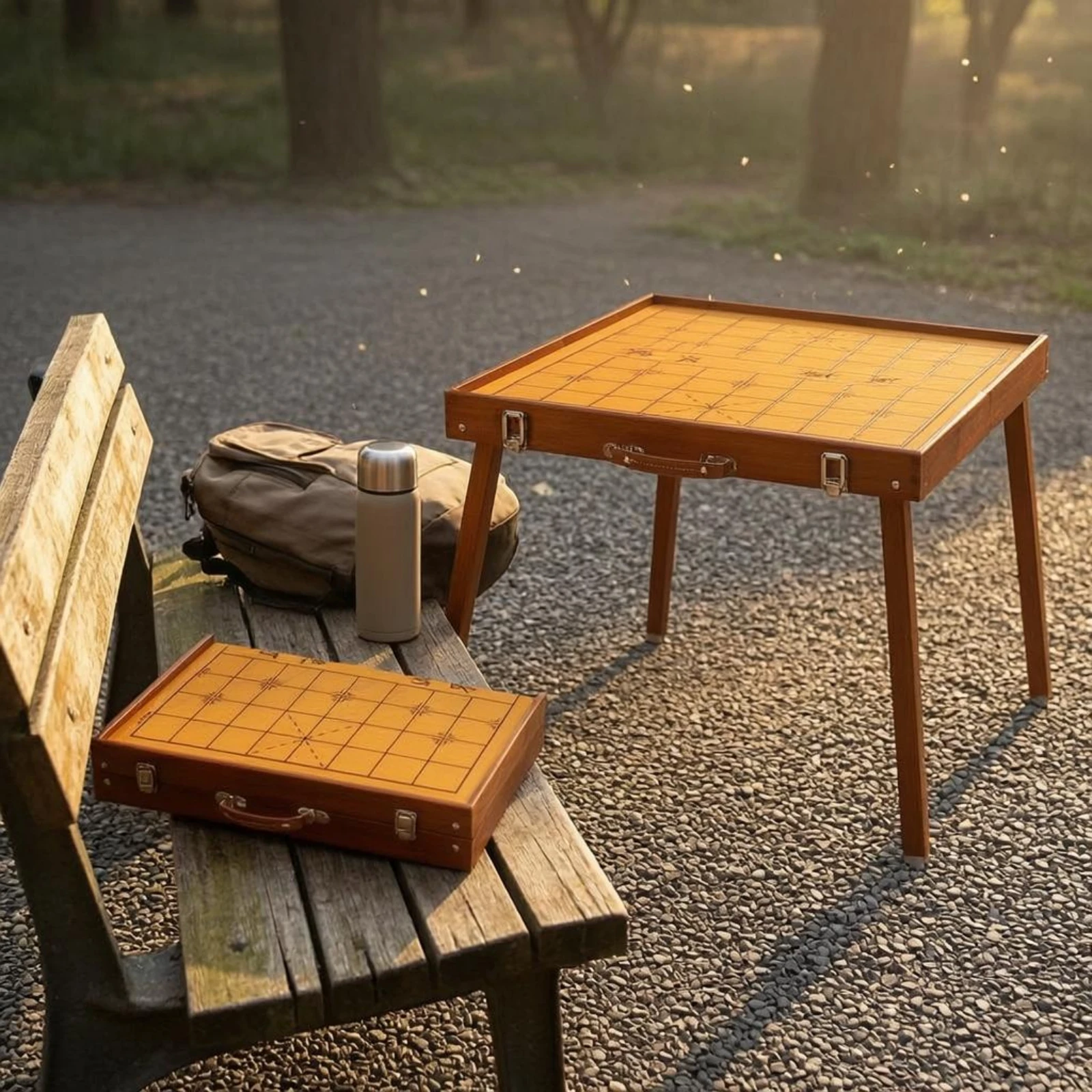 Mesa plegable para ajedrez chino con asa - imagen 4