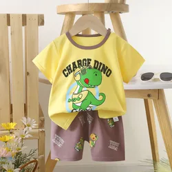 Conjunto camiseta de algodón de manga corta para niños de verano