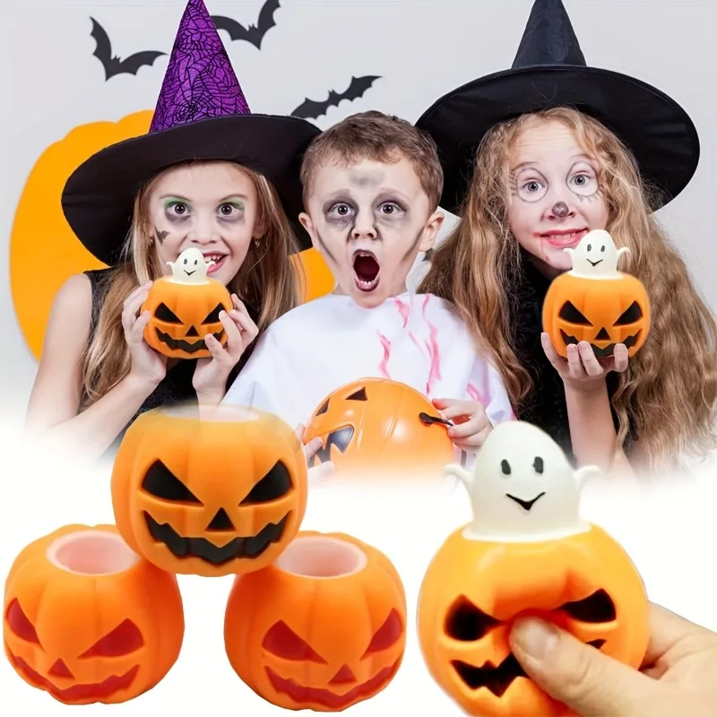 Bola antiestrés calabaza para niños – Juguete Halloween divertido - imagen 4