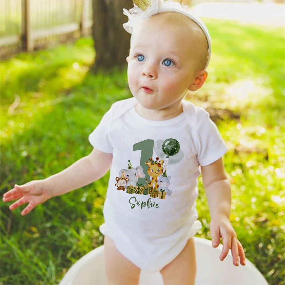 Pelele de safari para bebé personalizado con nombre - imagen 2