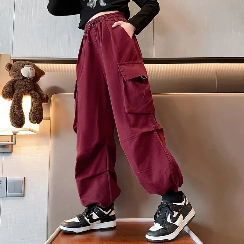 Pantalones acolchados de invierno para niñas, largos y sueltos - imagen 5