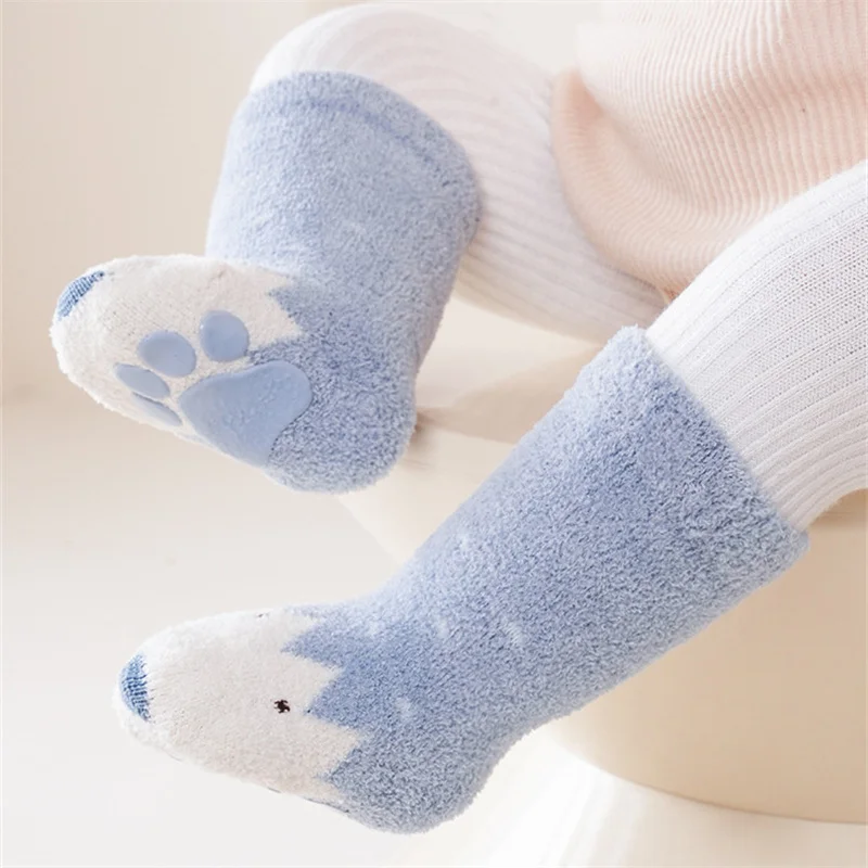 Lawadka calcetines antideslizantes en lana gruesa para bebé de invierno - imagen 3