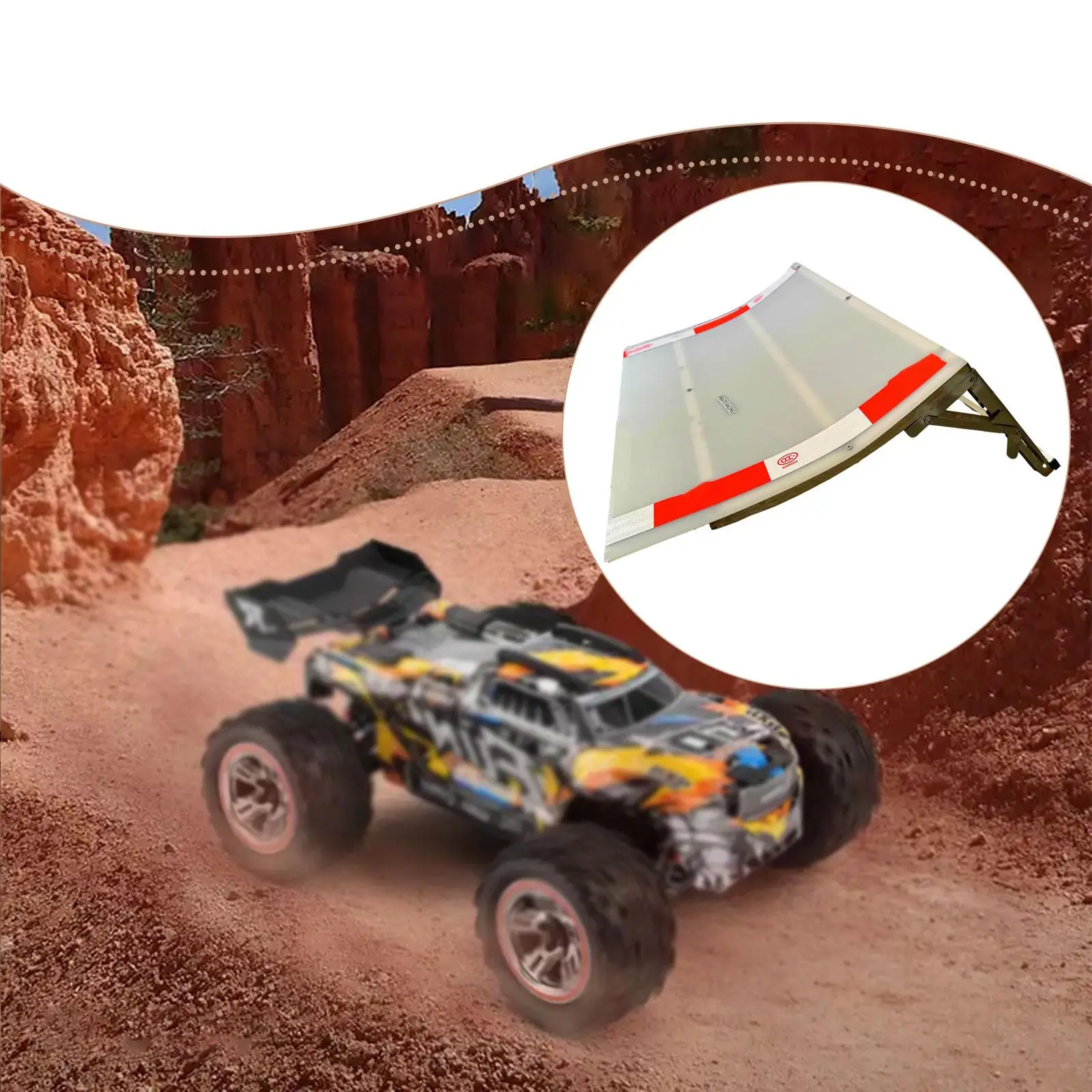 Rampa de salto de coche RC plegable en uso