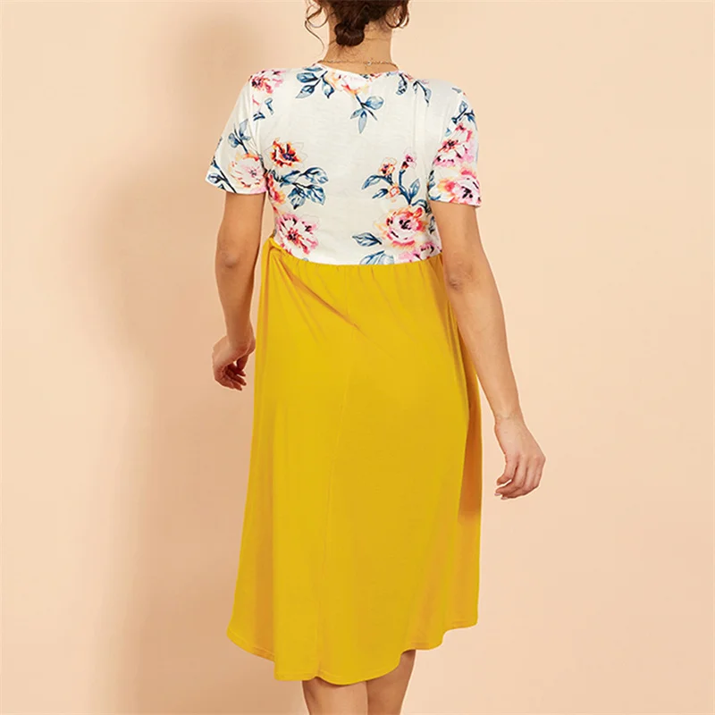 Vestido de lactancia manga corta y cuello redondo para verano - imagen 3