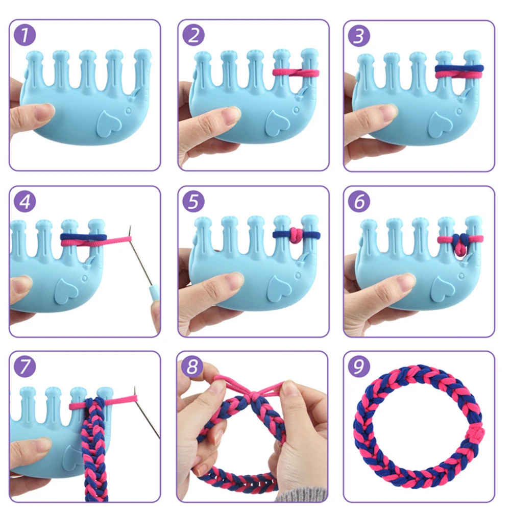 Máquina de tejer DIY para pulseras elásticas infantiles - imagen 2