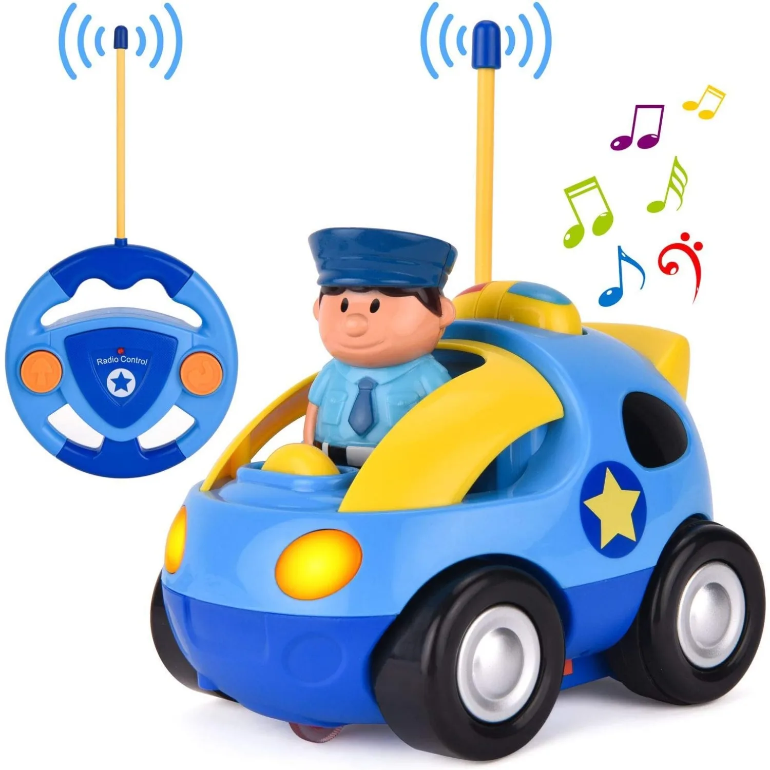 Coche RC policía control remoto niños