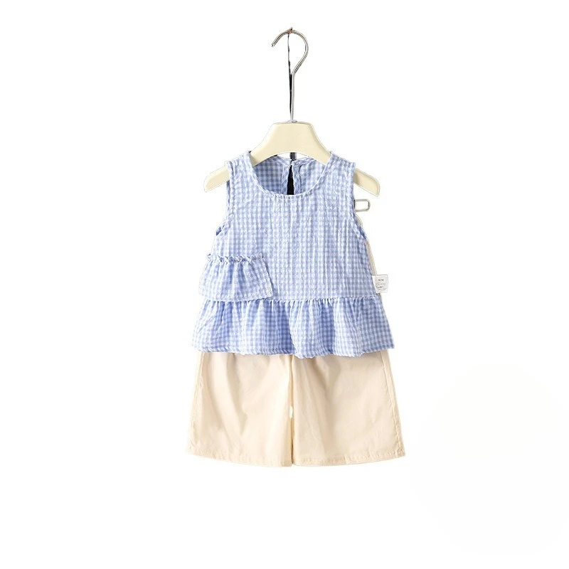 Conjunto de verano para niña: camisa muñeca con campanas azules - imagen 5