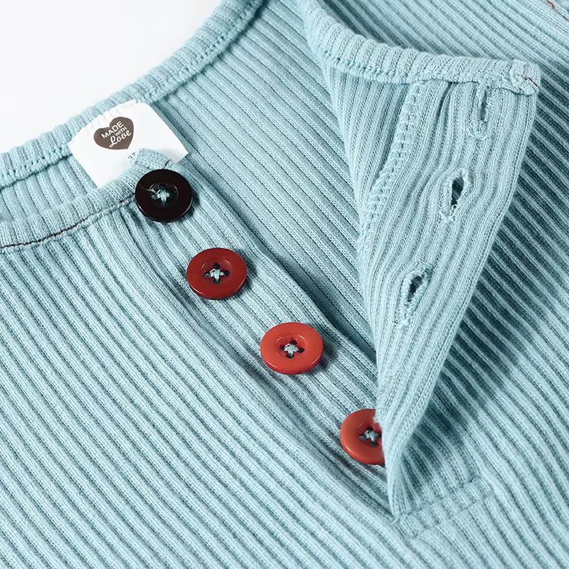 Camiseta acanalada de algodón para niño con botones – Invierno - imagen 3