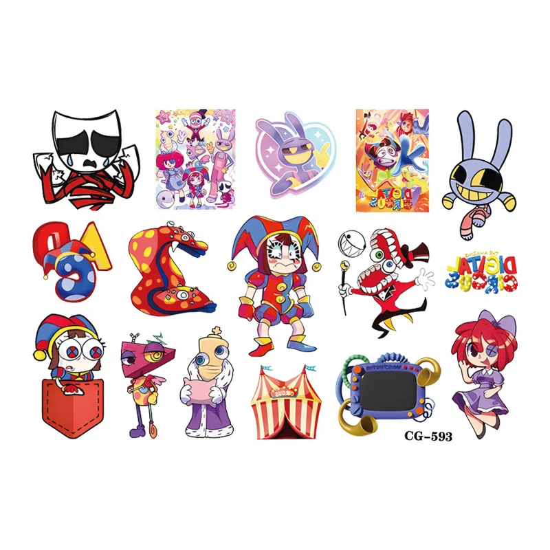 Pegatinas tatuajes temporales con diseño de circo digital infantil - imagen 5