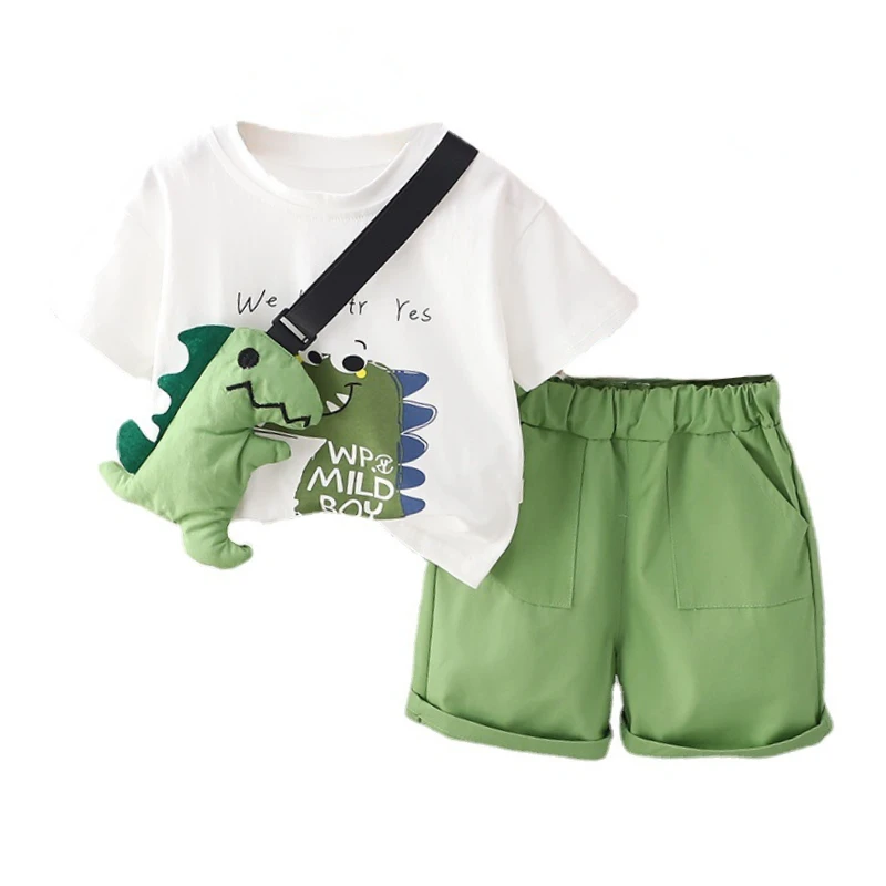 Conjunto infantil de verano: camiseta de dibujos animados y pantalones cortos - imagen 2