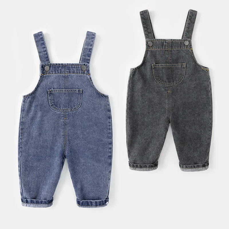 MILANCEL Peto mezclilla para bebé y niño – Mono denim sólido
