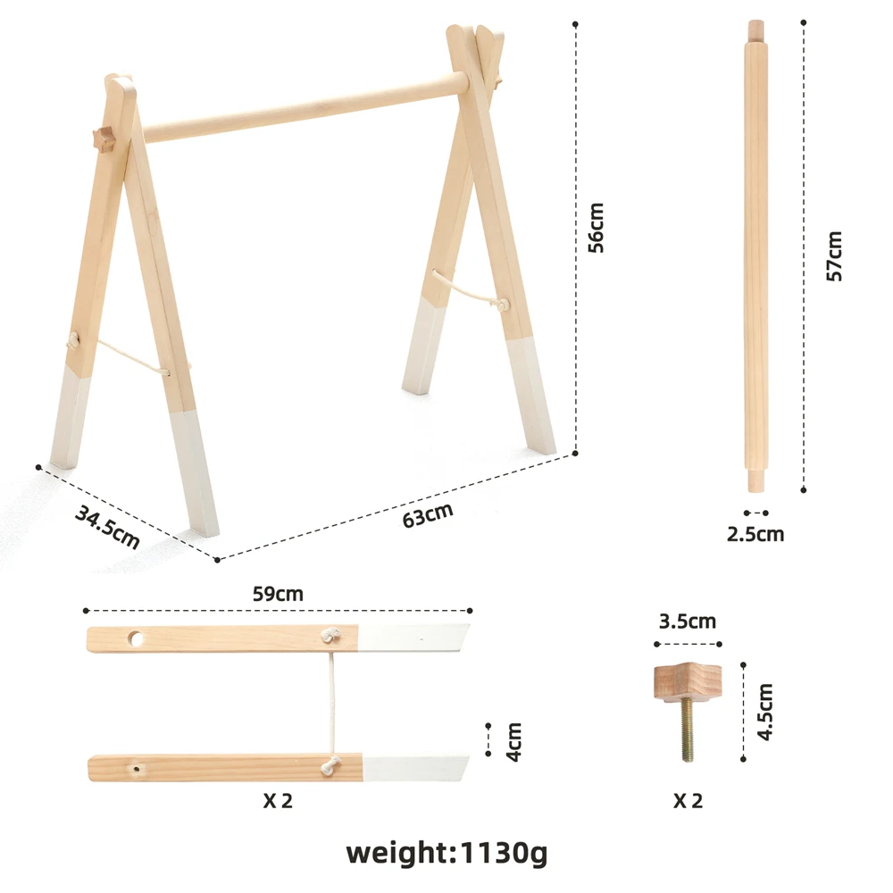 Gimnasio de juego plegable de madera para bebés