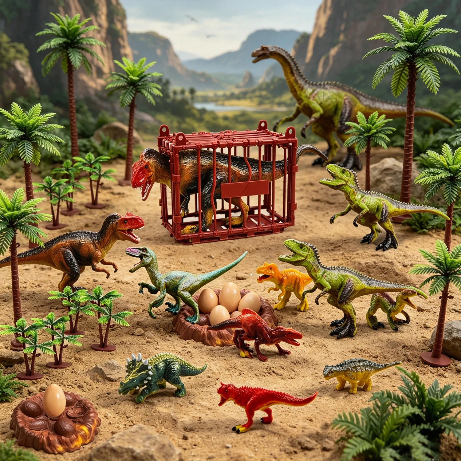 Camión T-Rex dinosaurios con figuras para niños, juego de transporte - imagen 5