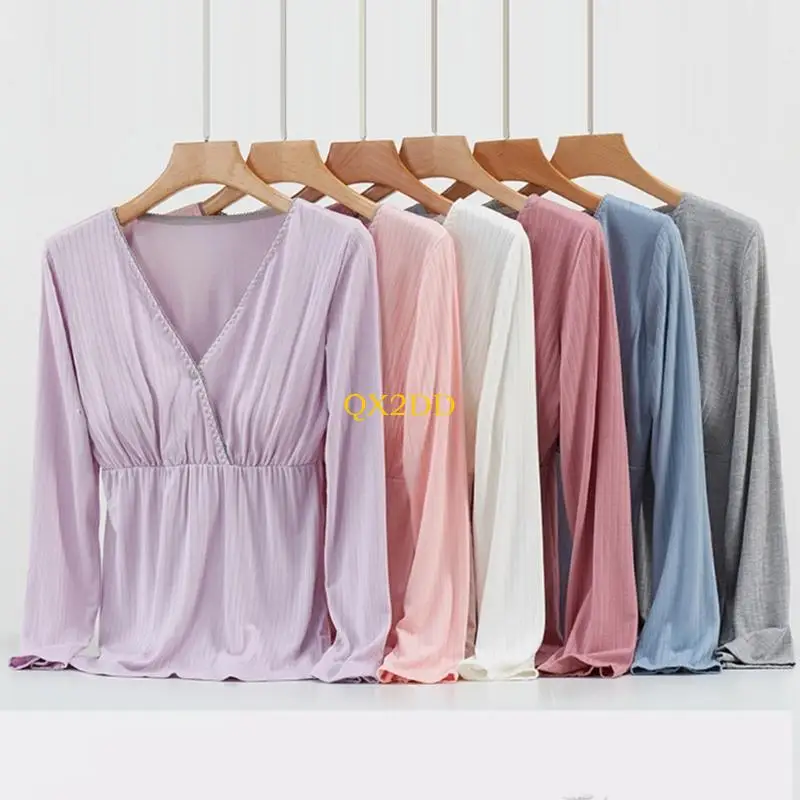 QX2D Camisón de lactancia y maternidad con acceso invisible - imagen 4