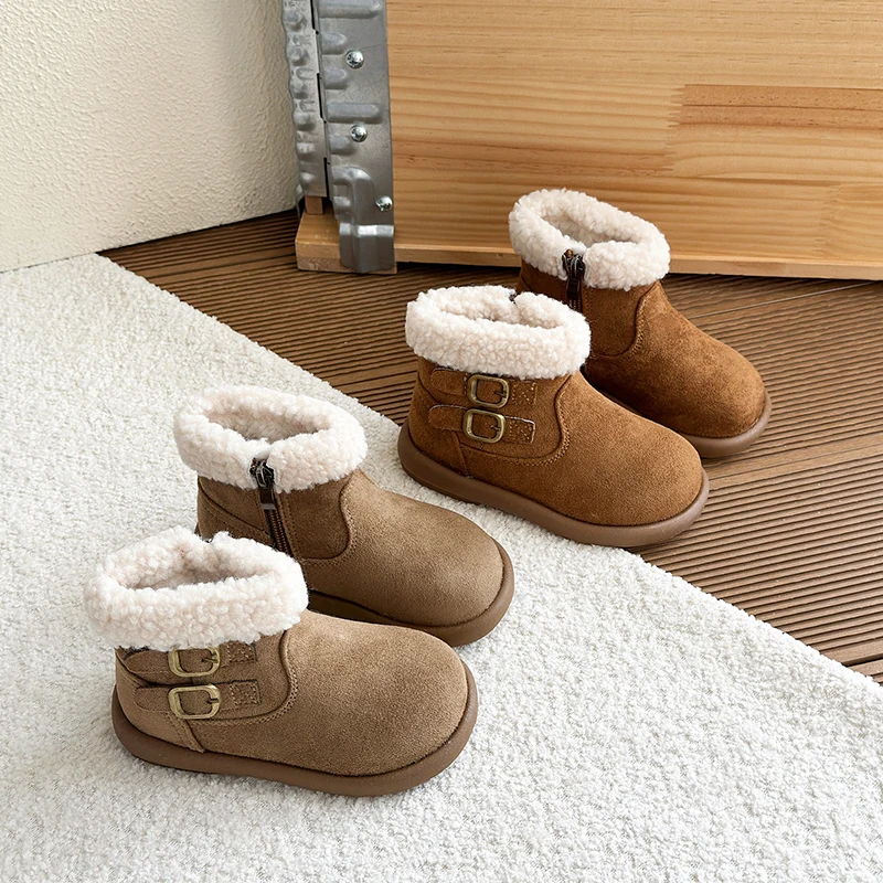 Botas de nieve de felpa antideslizantes para bebés y niños - imagen 3