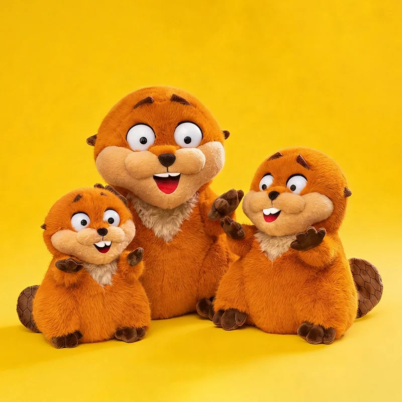Peluche de castor súper suave estilo kawaii con cejas elevadas - imagen 2