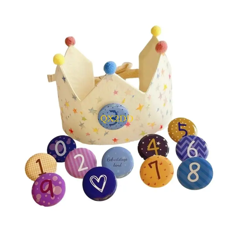 Gorro de cumpleaños ajustable de algodón suave para niños - imagen 2