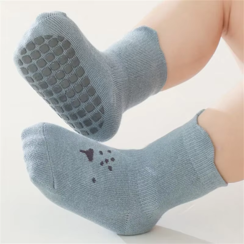 Calcetines algodón antideslizantes dibujos animados bebé otoño
