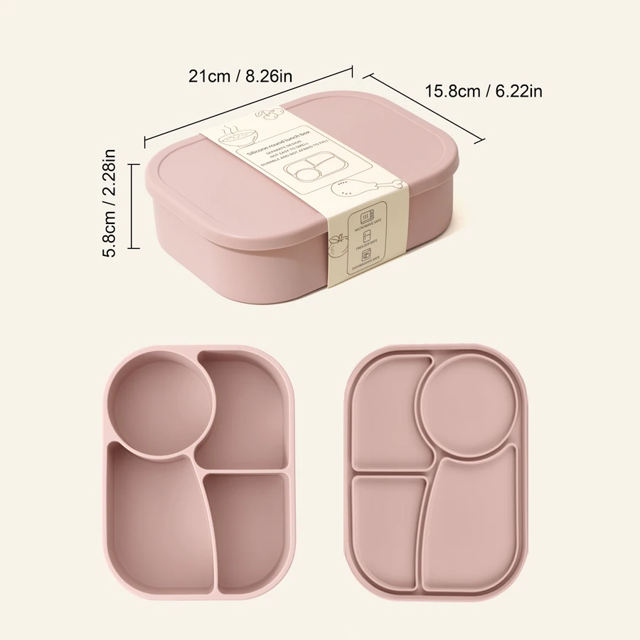 Plato de cuatro compartimentos en silicna