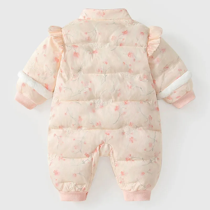 Pelele de invierno para recién nacida – Algodón suave floral