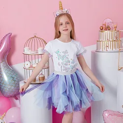 DXTON falda tutú de tul con caída irregular para niñas ballet