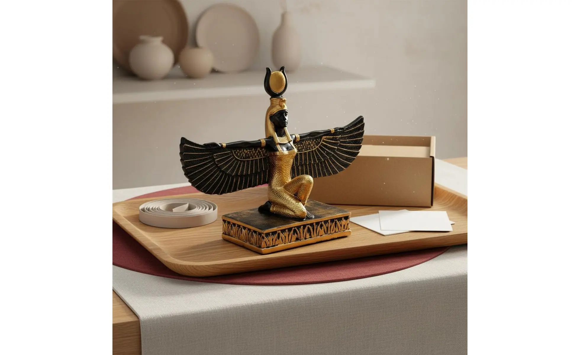 Isis del Nilo como pieza decorativa sobre repisa o estantería