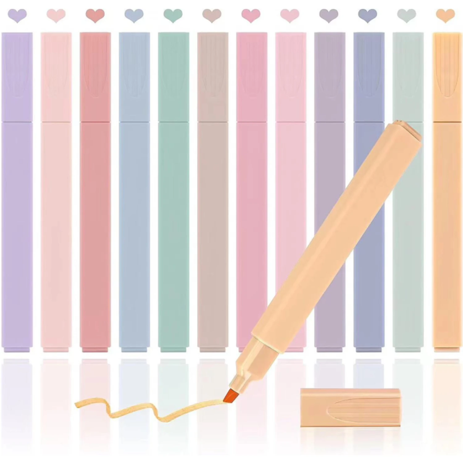 Set de resaltadores pastel en colores suaves