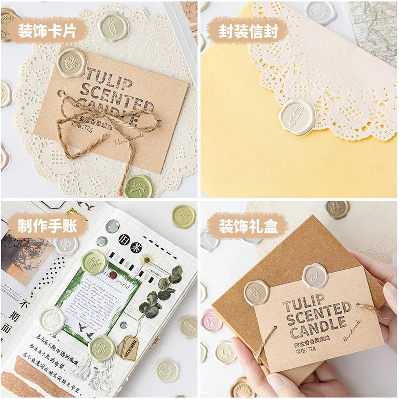 Pegatinas transparentes de cera estilo retro para scrapbooking - imagen 5