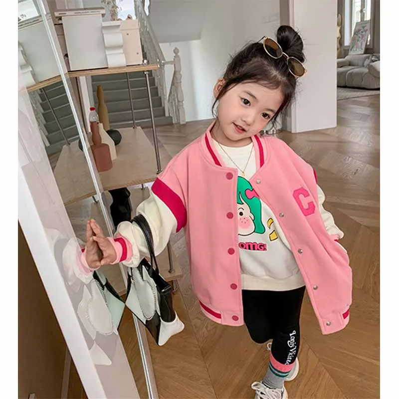 Chaqueta de béisbol ligera para niñas – Holgada en entretiempo - imagen 4