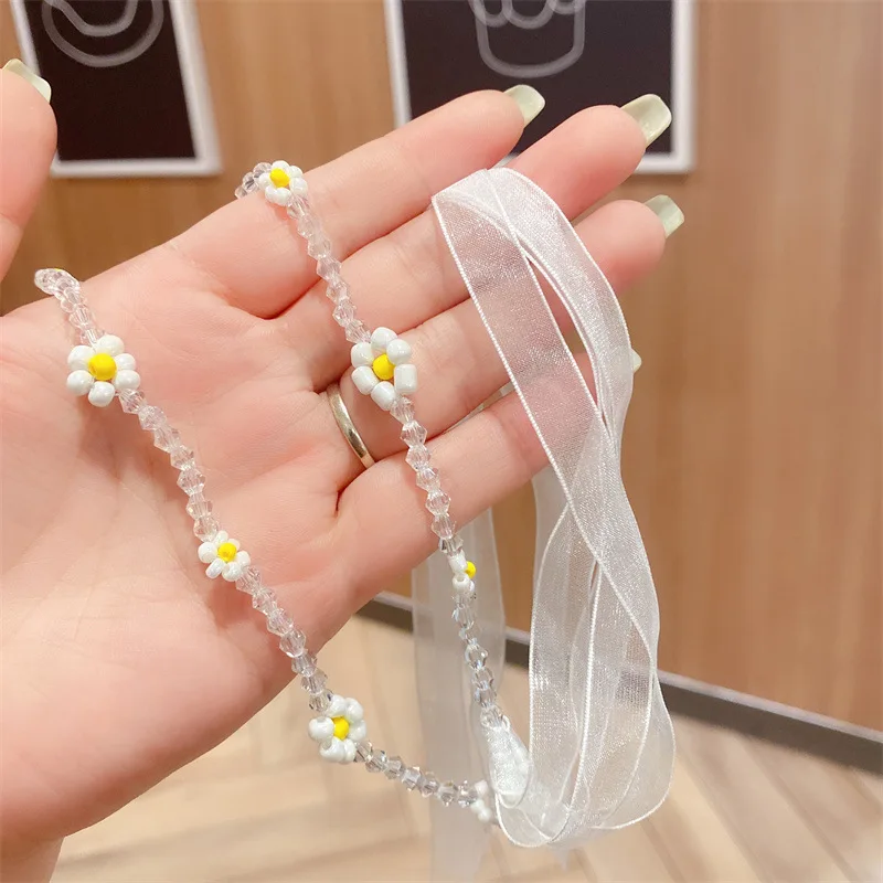 Set completo de diademas infantiles con perlas de cristal