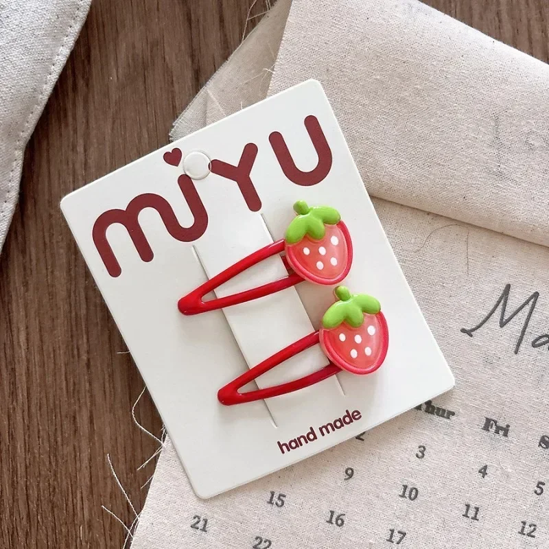 Clip infantil pelo fruta melocotón fresa tierno diseño creativo suave - imagen 5